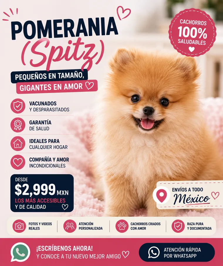 Cachorro Pomerania (Spitz) mini en venta en México